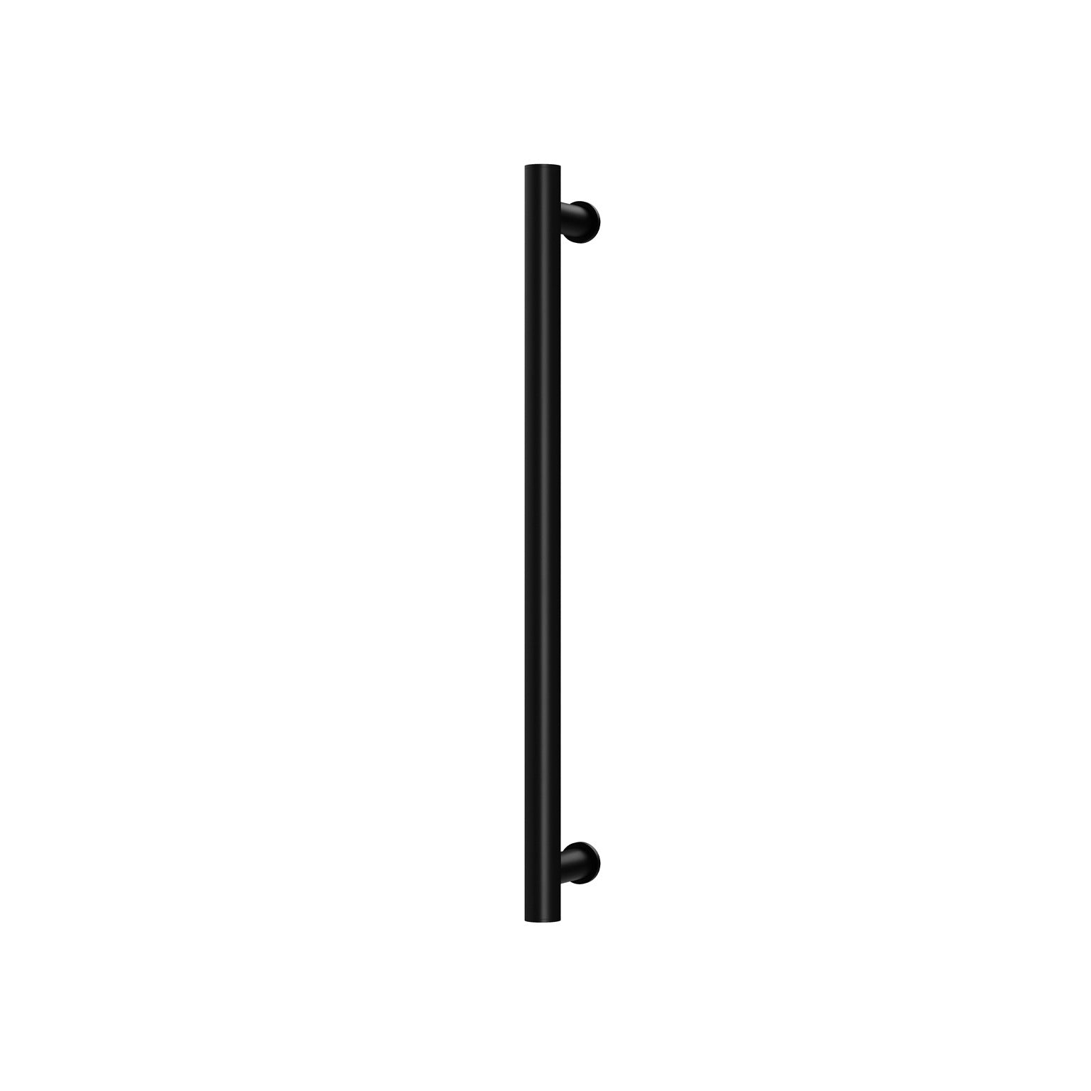 PHOENIX ROUND SINGLE HEATED TOWEL RAIL MATTE BLACK (AVAILABLE IN 600MM AND 800MM)