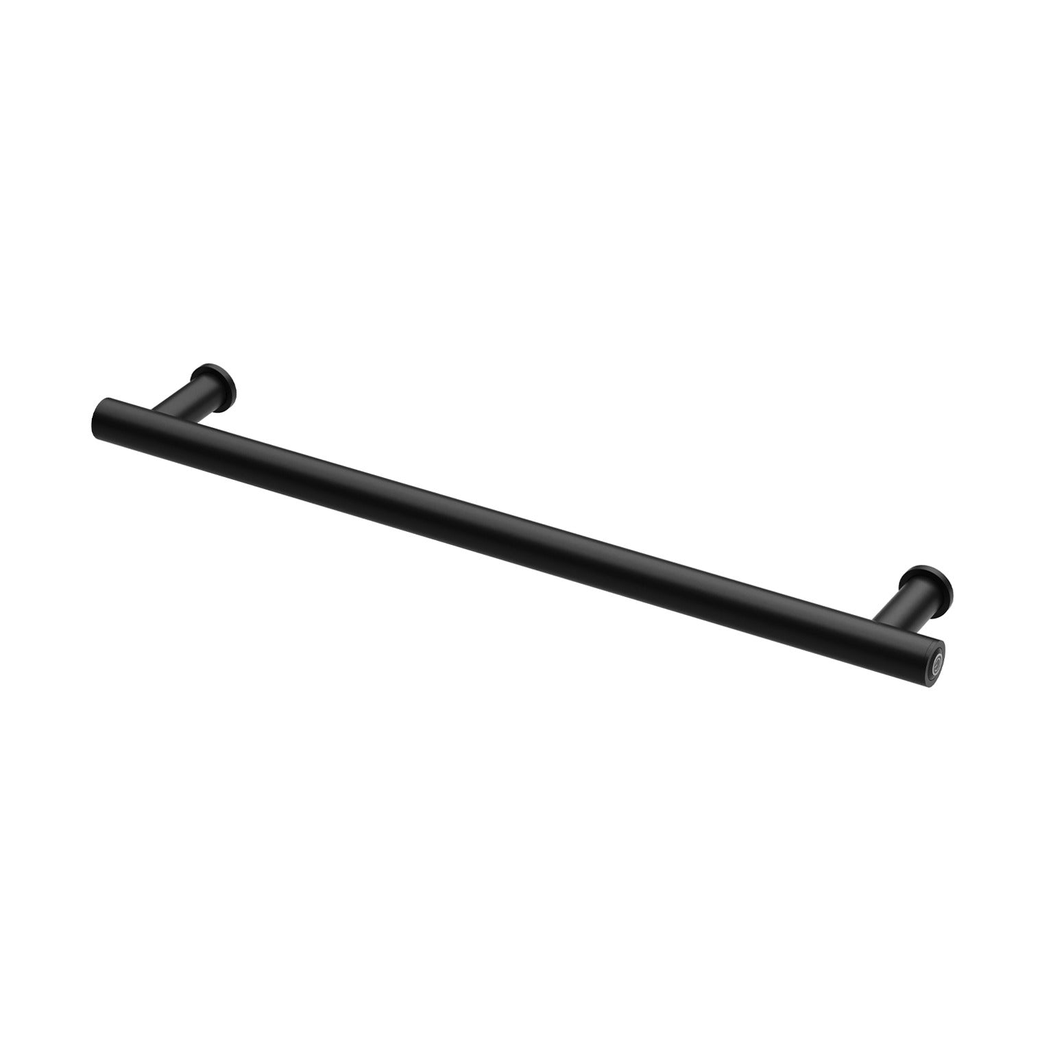PHOENIX ROUND SINGLE HEATED TOWEL RAIL MATTE BLACK (AVAILABLE IN 600MM AND 800MM)