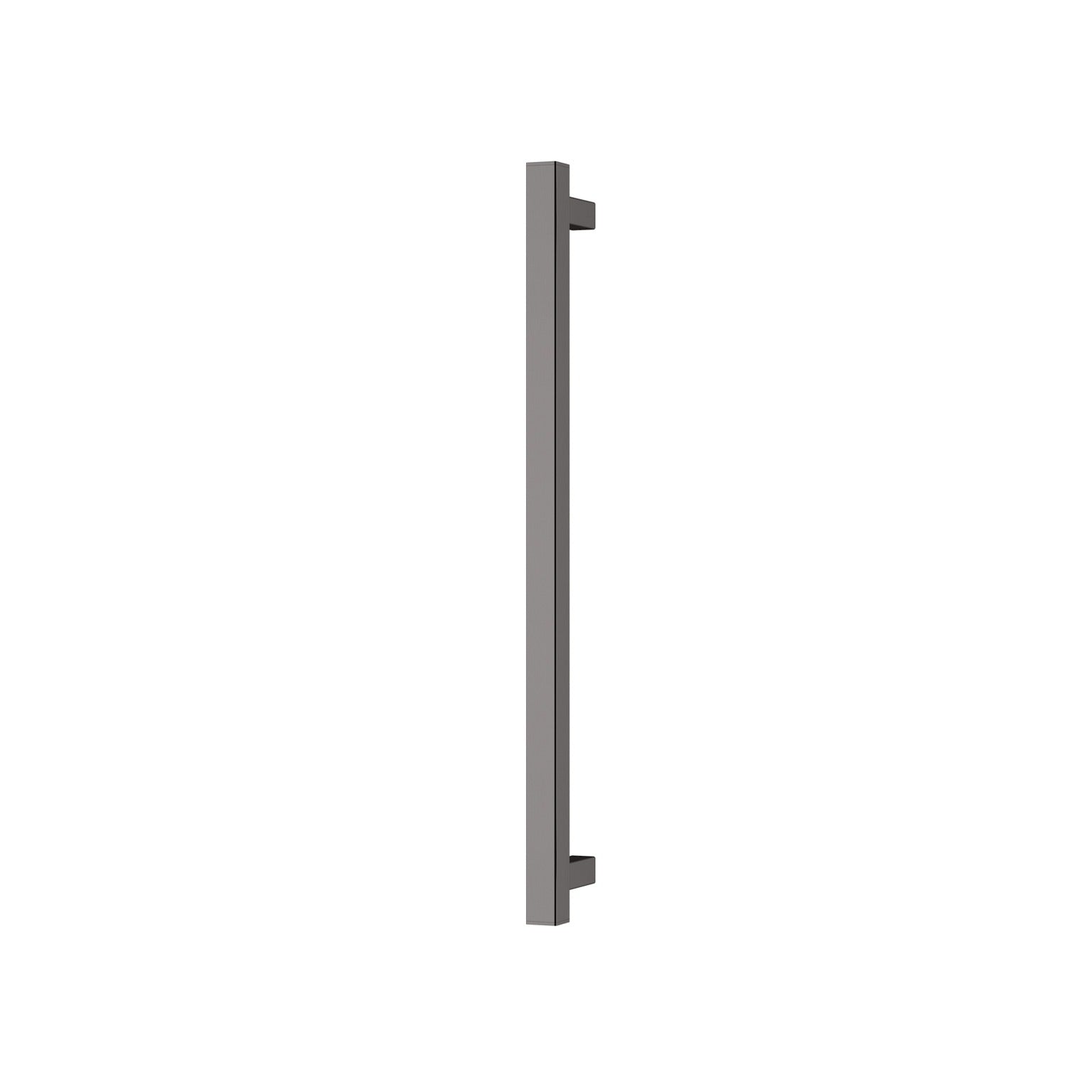 PHOENIX SQUARE SINGLE HEATED TOWEL RAIL BRUSHED CARBON (AVAILABLE IN 600MM AND 800MM)
