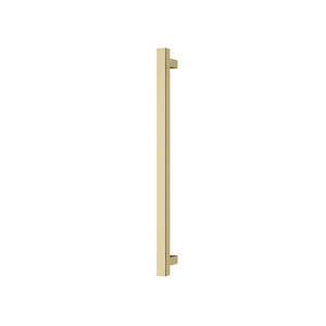 PHOENIX SQUARE SINGLE HEATED TOWEL RAIL BRUSHED GOLD (AVAILABLE IN 600MM AND 800MM)