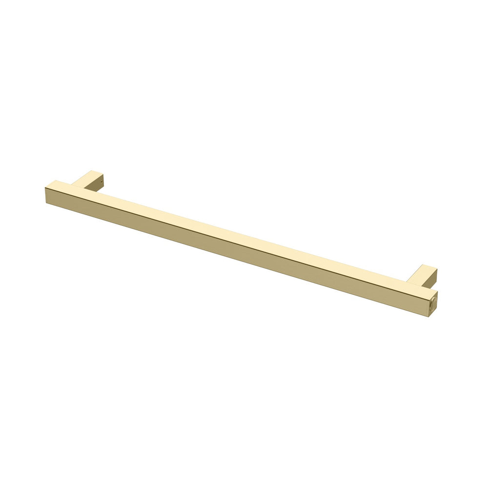 PHOENIX SQUARE SINGLE HEATED TOWEL RAIL BRUSHED GOLD (AVAILABLE IN 600MM AND 800MM)