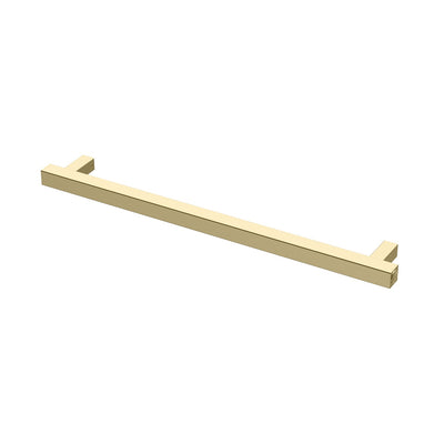 PHOENIX SQUARE SINGLE HEATED TOWEL RAIL BRUSHED GOLD (AVAILABLE IN 600MM AND 800MM)