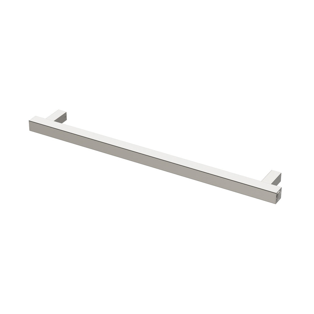 PHOENIX SQUARE SINGLE HEATED TOWEL RAIL BRUSHED NICKEL (AVAILABLE IN 600MM AND 800MM)