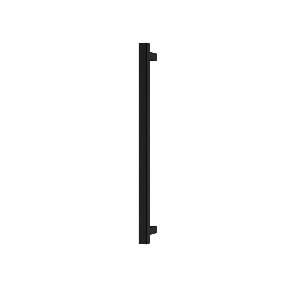 PHOENIX SQUARE SINGLE HEATED TOWEL RAIL MATTE BLACK (AVAILABLE IN 600MM AND 800MM)