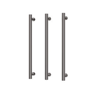 PHOENIX ROUND TRIPLE HEATED TOWEL RAIL BRUSHED CARBON (AVAILABLE IN 600MM AND 800MM)