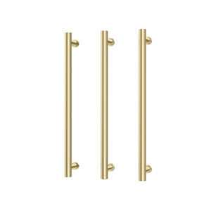 PHOENIX ROUND TRIPLE HEATED TOWEL RAIL BRUSHED GOLD (AVAILABLE IN 600MM AND 800MM)
