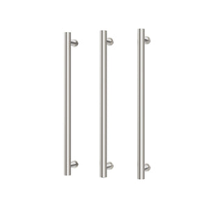 PHOENIX ROUND TRIPLE HEATED TOWEL RAIL BRUSHED NICKEL (AVAILABLE IN 600MM AND 800MM)