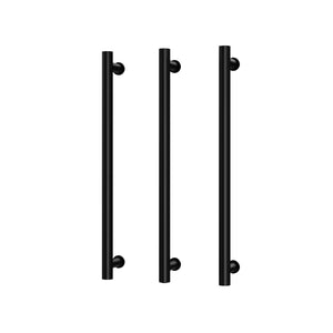 PHOENIX ROUND TRIPLE HEATED TOWEL RAIL MATTE BLACK (AVAILABLE IN 600MM AND 800MM)