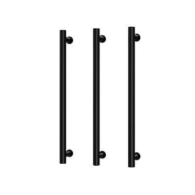 PHOENIX ROUND TRIPLE HEATED TOWEL RAIL MATTE BLACK (AVAILABLE IN 600MM AND 800MM)
