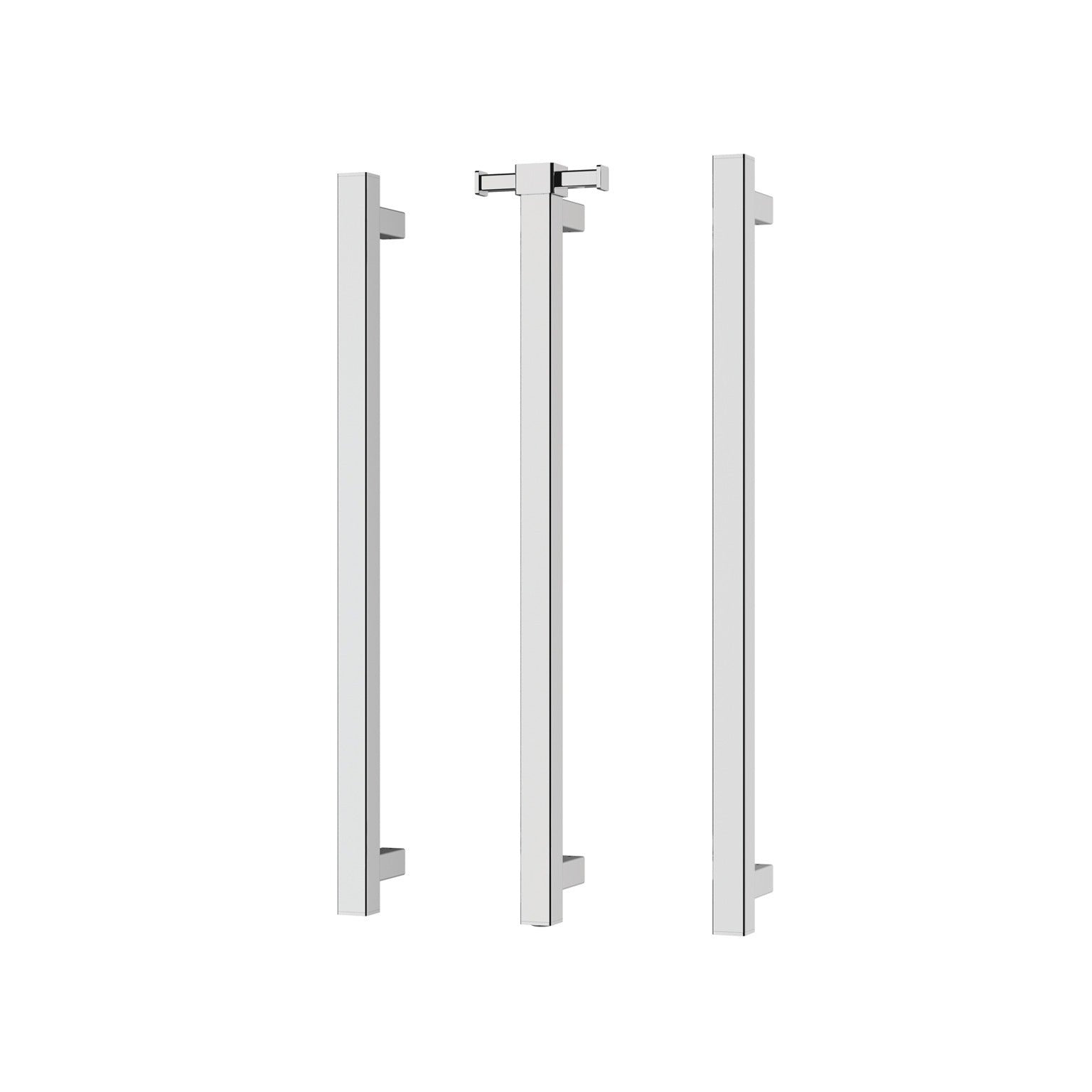 PHOENIX SQUARE TRIPLE HEATED TOWEL RAIL CHROME (AVAILABLE IN 600MM AND 800MM)