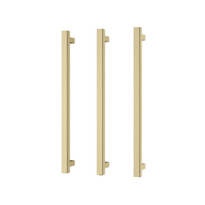 PHOENIX SQUARE TRIPLE HEATED TOWEL RAIL BRUSHED GOLD (AVAILABLE IN 600MM AND 800MM)