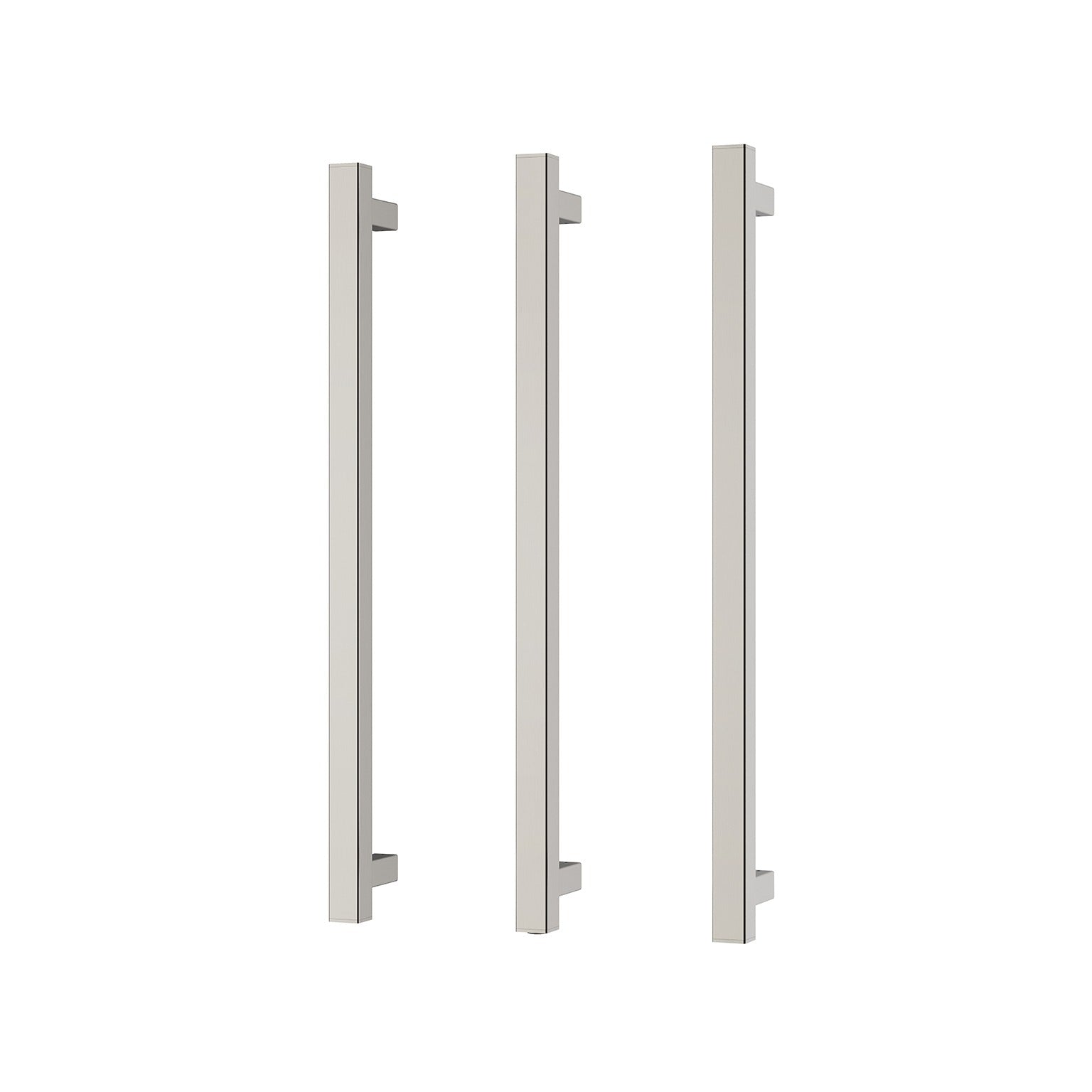 PHOENIX SQUARE TRIPLE HEATED TOWEL RAIL BRUSHED NICKEL (AVAILABLE IN 600MM AND 800MM)