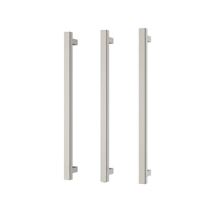 PHOENIX SQUARE TRIPLE HEATED TOWEL RAIL BRUSHED NICKEL (AVAILABLE IN 600MM AND 800MM)