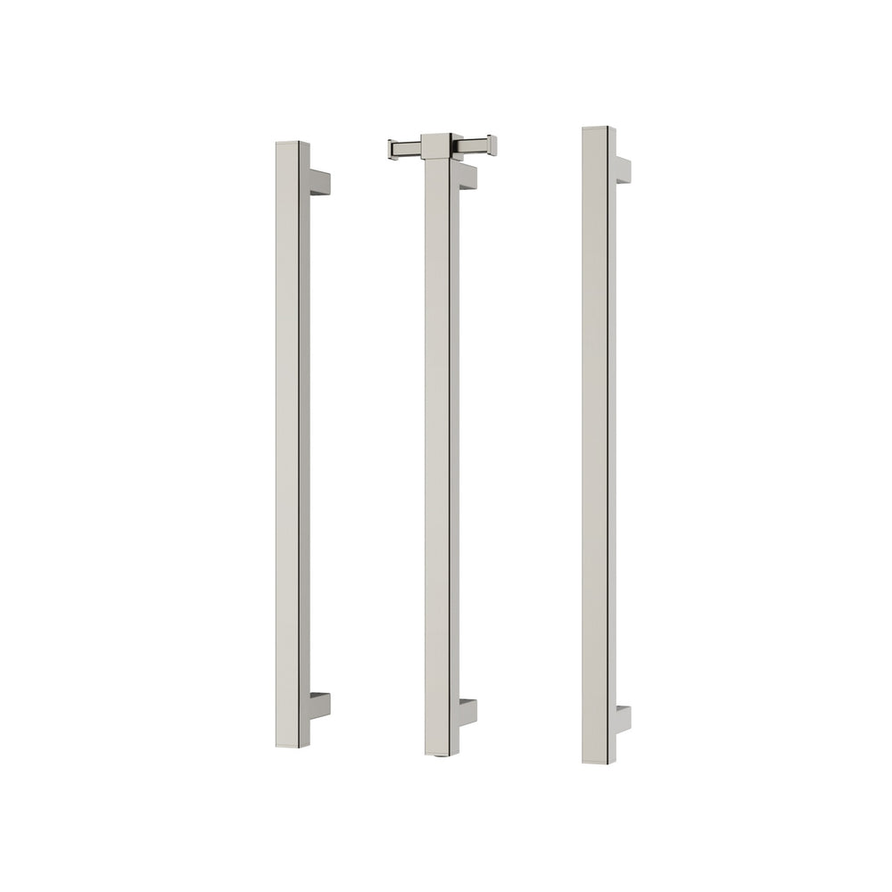 PHOENIX SQUARE TRIPLE HEATED TOWEL RAIL BRUSHED NICKEL (AVAILABLE IN 600MM AND 800MM)