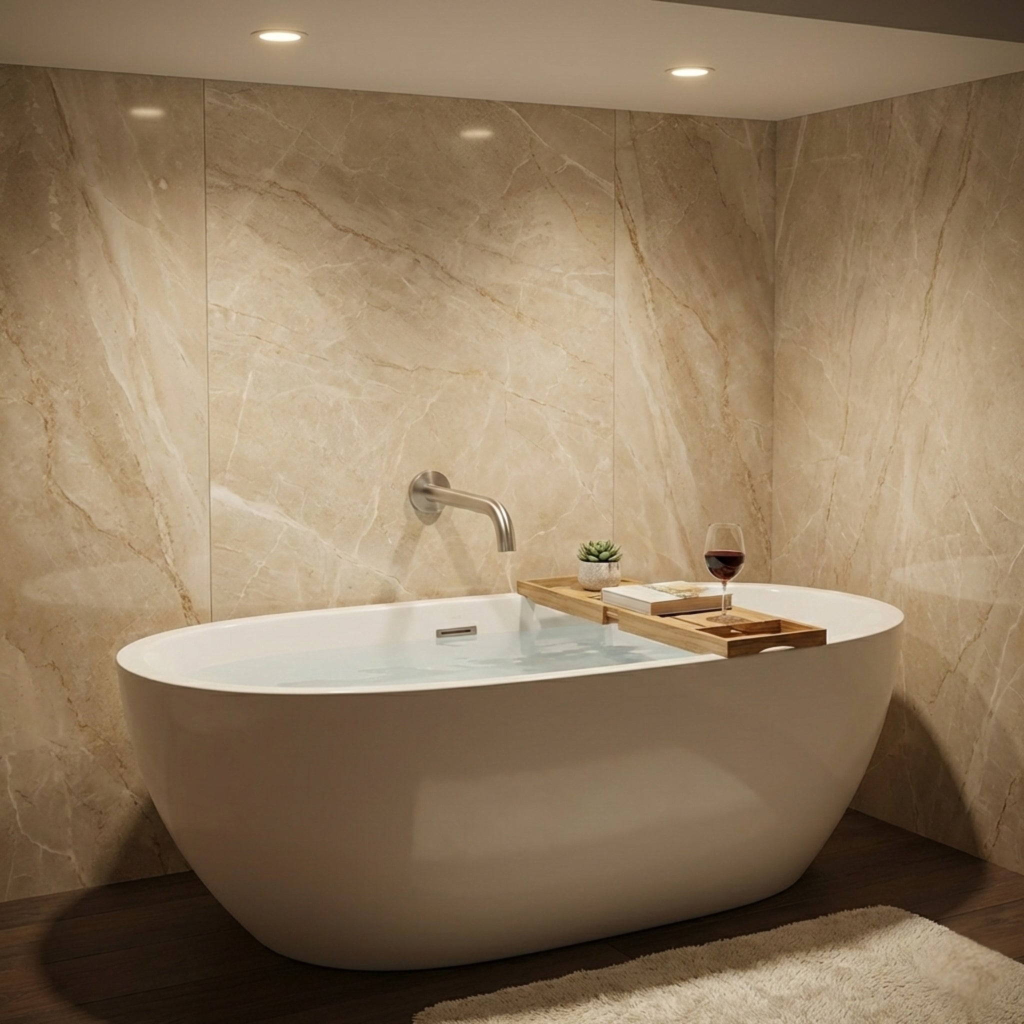 PHOENIX VIVID SLIMLINE LEAD FREE WALL BATH OUTLET 230MM BRUSHED NICKEL