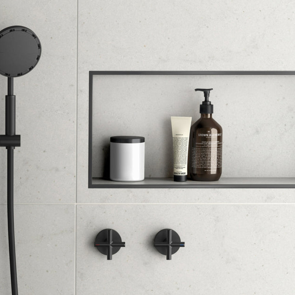 PHOENIX VIVID SLIMLINE PLUS LEAD FREE WALL TOP ASSEMBLIES EXTENDED SPINDLES MATTE BLACK
