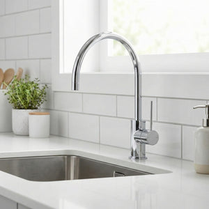 PHOENIX VIVID SLIMLINE GOOSENECK SINK MIXER 220MM CHROME
