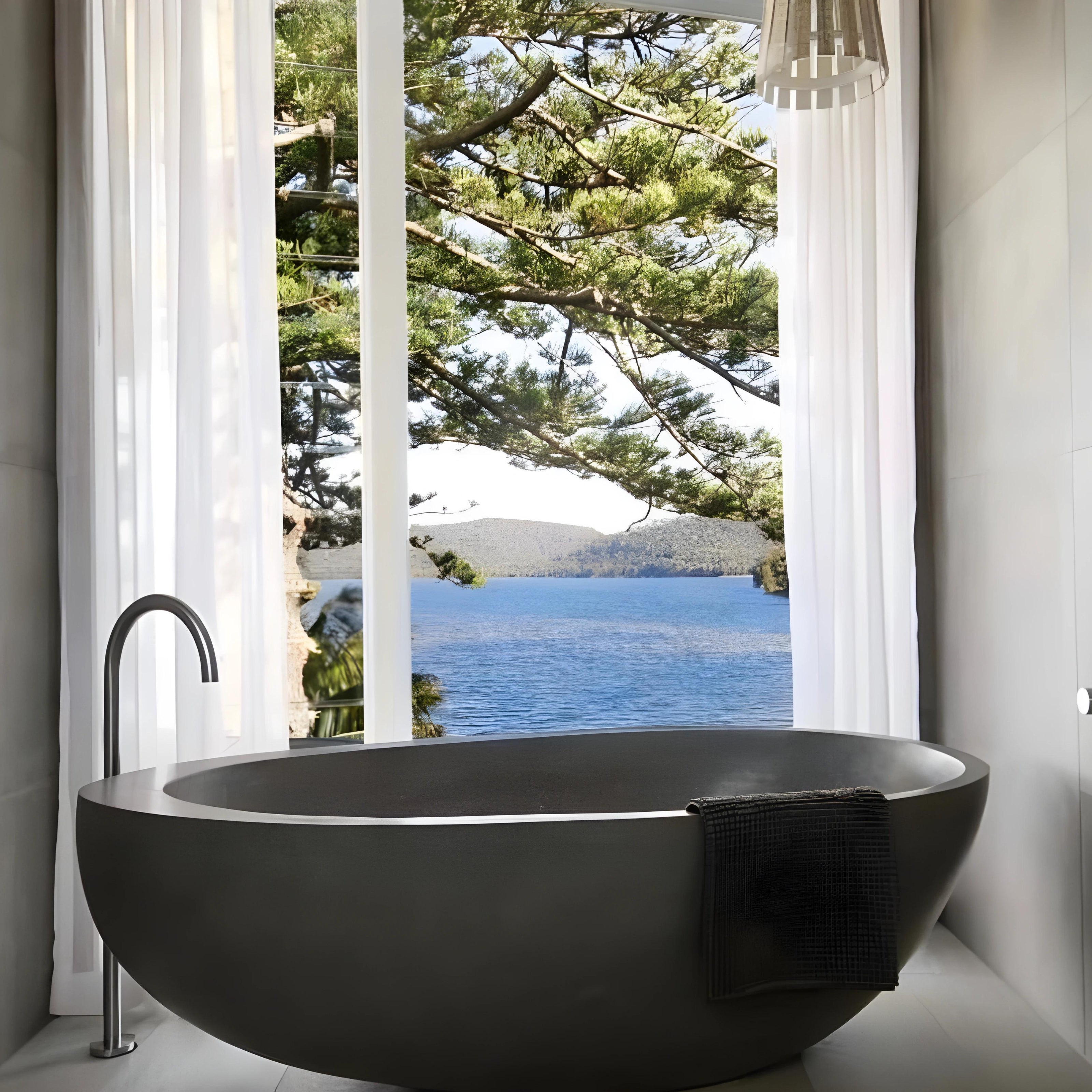 PIETRA BIANCA WHITNEY FREESTANDING STONE BATHTUB WITH MULTICOLOUR (AVAILABLE IN 1600MM, 1700MM AND 1800MM)