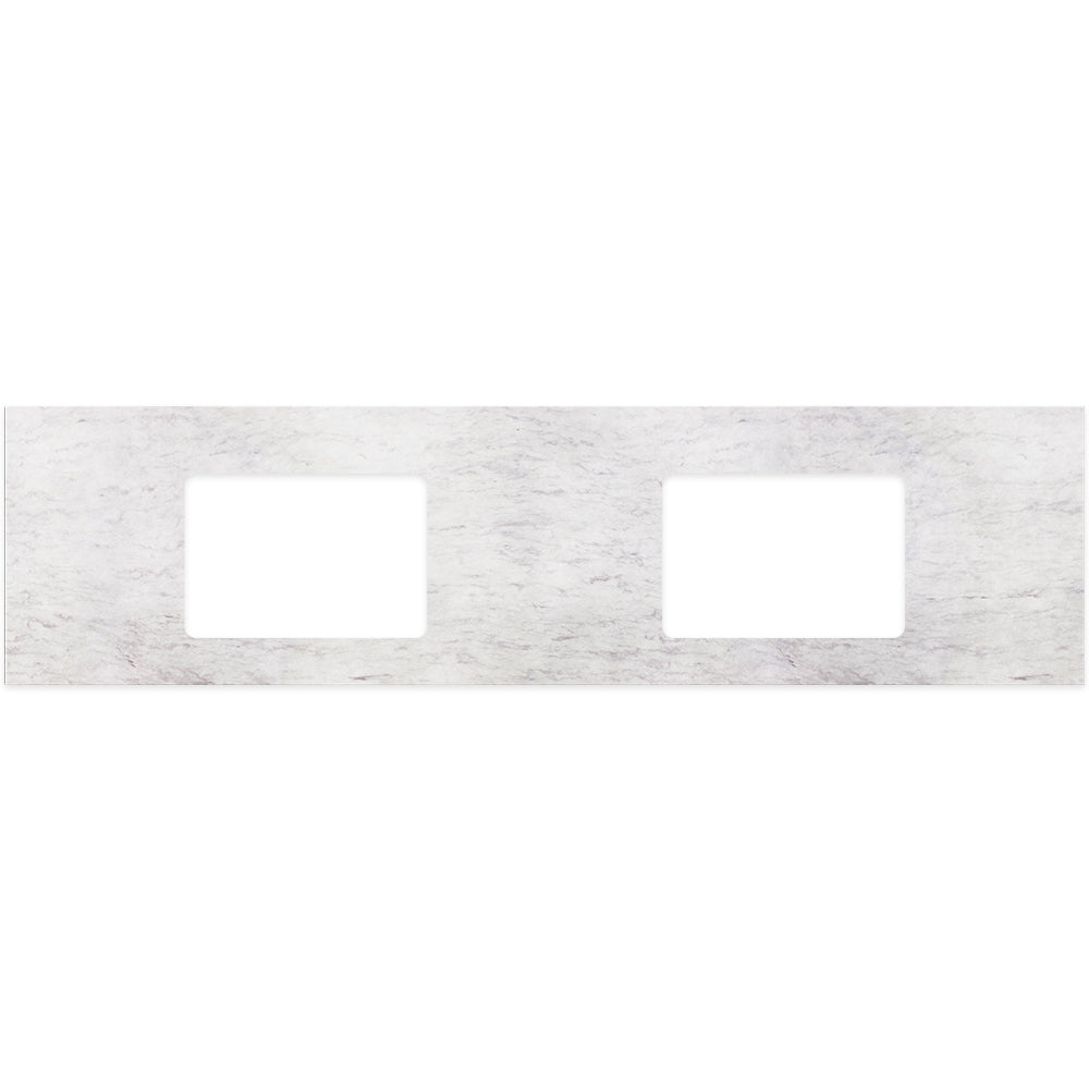 FIENZA POLAR SACCO SILICA FREE RECTANGULAR STONE BENCHTOP WITH DOUBLE UNDERMOUNT BASIN HOLES (AVAILABLE IN 1500MM AND 1800MM)