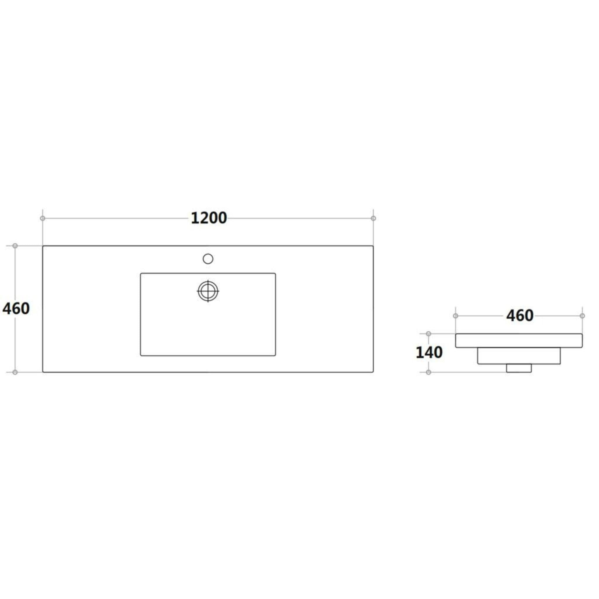 POSEIDON STANDARD GLOSS WHITE SINGLE BOWL POLY VANITY TOP (AVAILABLE IN 600MM, 750MM, 900MM AND 1200MM)