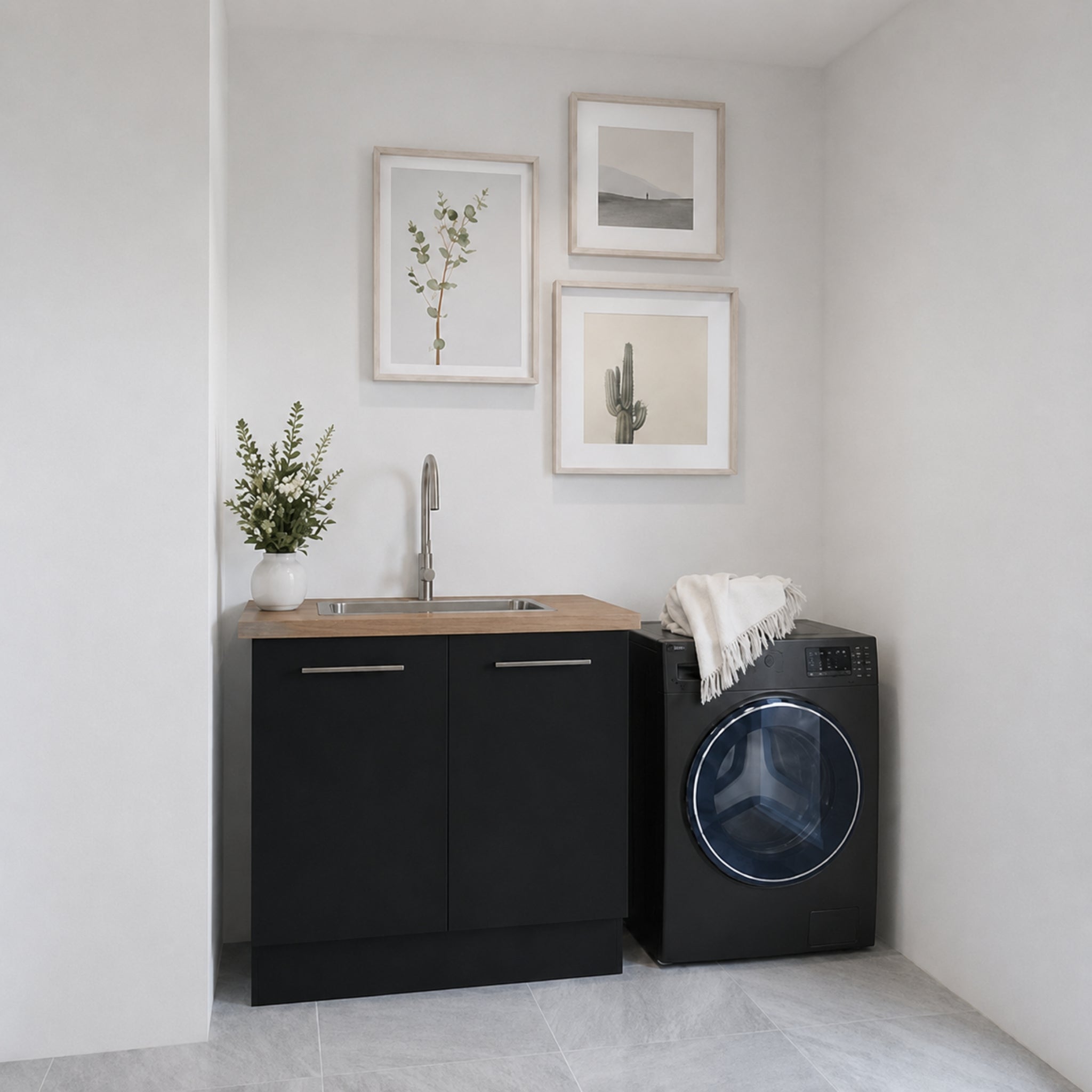 TIMBERLINE POLYTEC PRIME OAK WOODMATT SINGLE BOWL LAUNDRY LAMINATE BENCHTOP