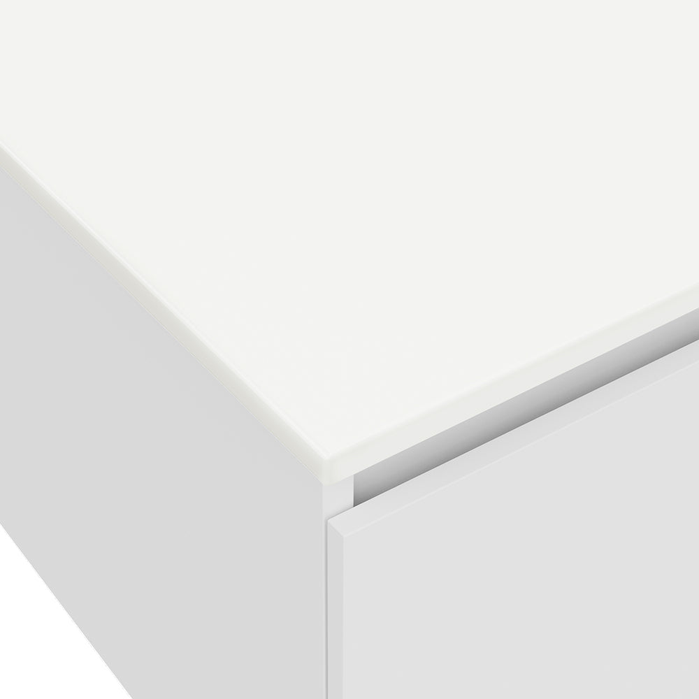 FIENZA PURE WHITE RECTANGULAR SOLID SURFACE BENCHTOP (AVAILABLE IN 600MM, 750MM, 900MM, 1200MM, 1500MM AND 1800MM)