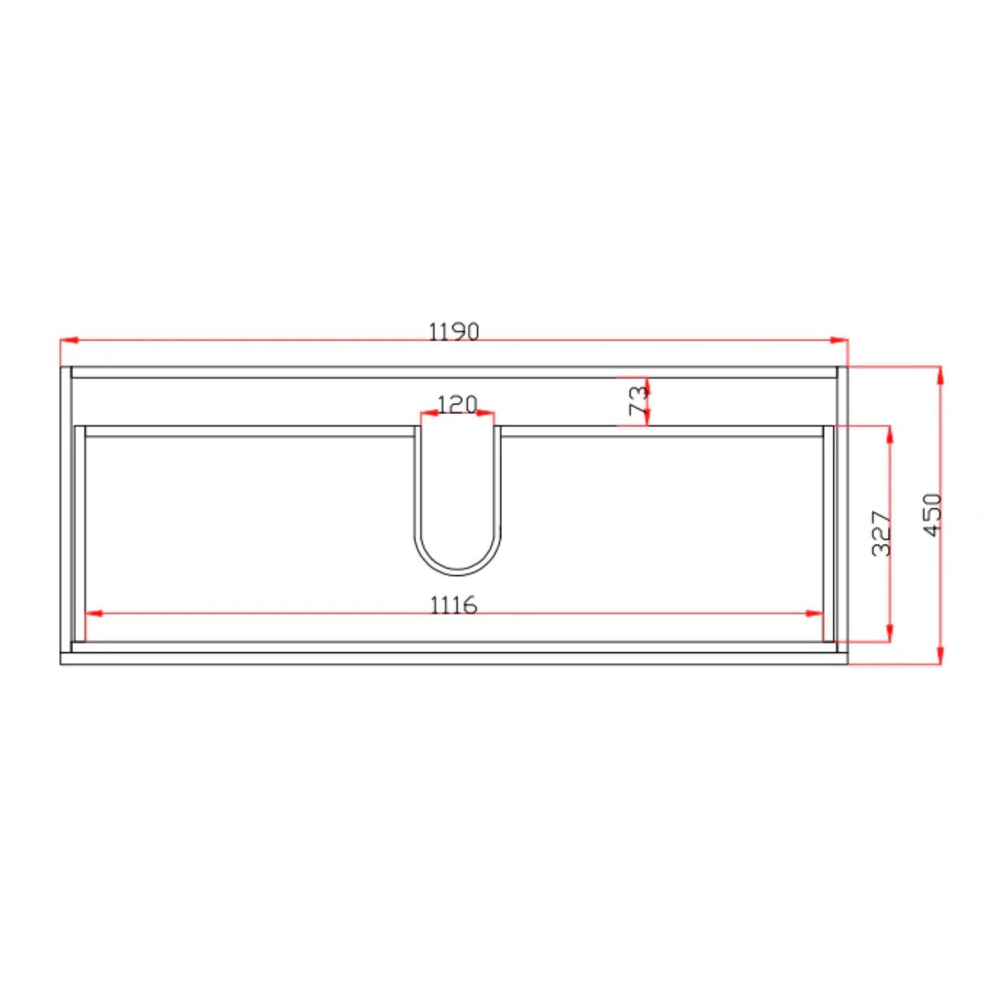 POSEIDON QUBIST DARK OAK 1200MM SINGLE BOWL WALL HUNG VANITY
