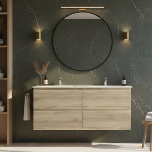 POSEIDON WHITE OAK 1500MM WALL HUNG VANITY