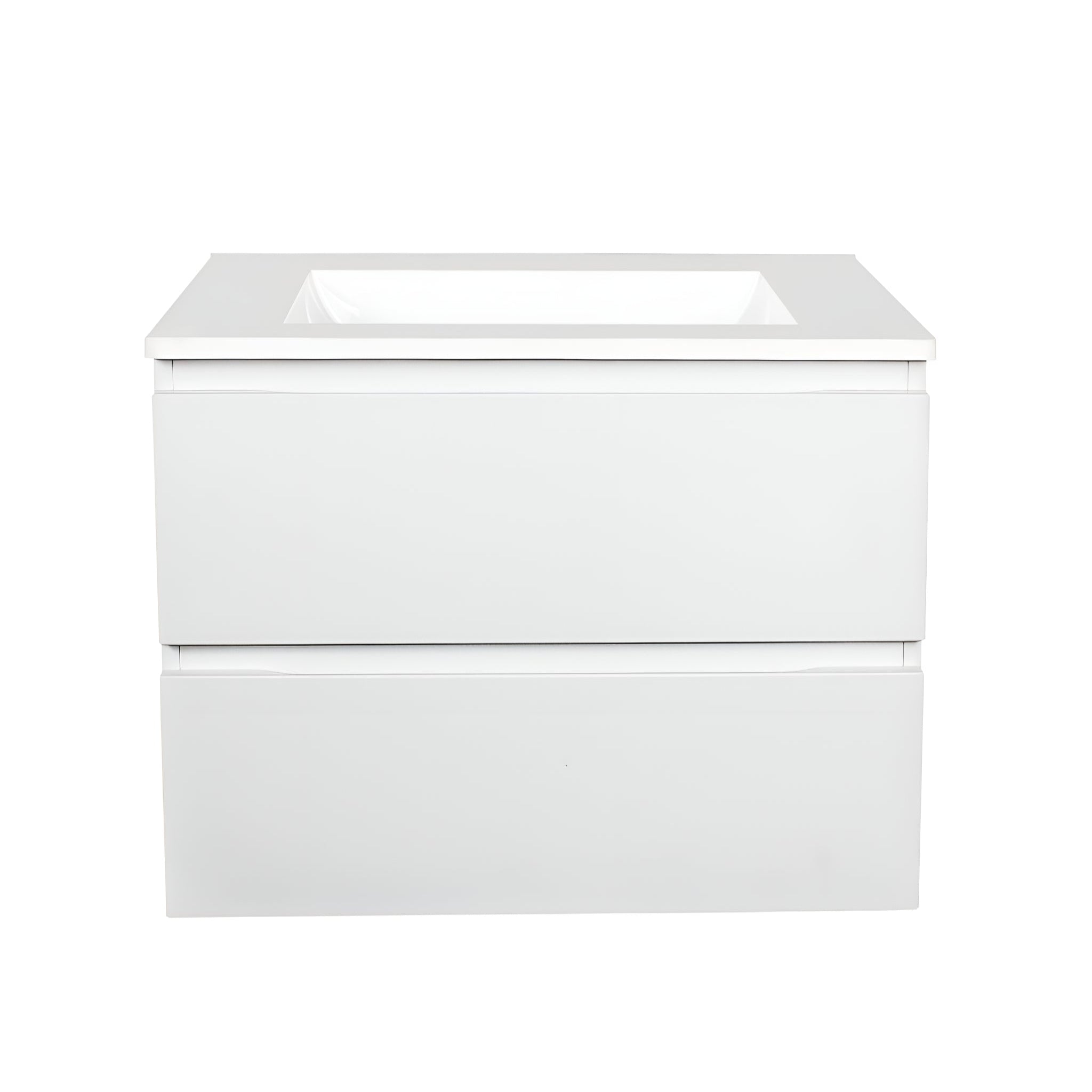 POSEIDON QUBIST WALL HUNG VANITY MATTE WHITE 600MM