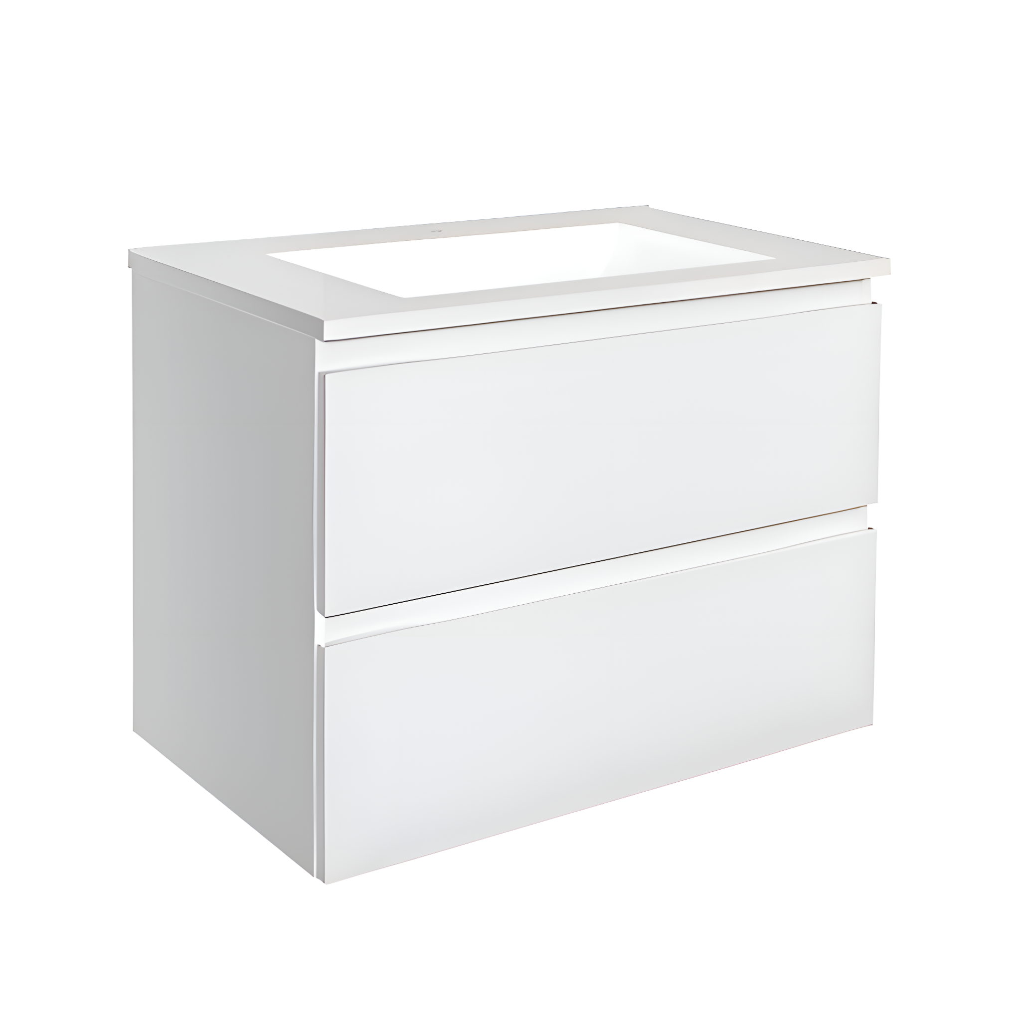 POSEIDON QUBIST WALL HUNG VANITY MATTE WHITE 600MM