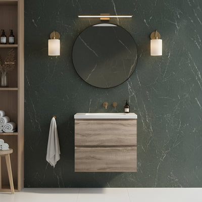 POSEIDON WHITE OAK 600MM WALL HUNG VANITY