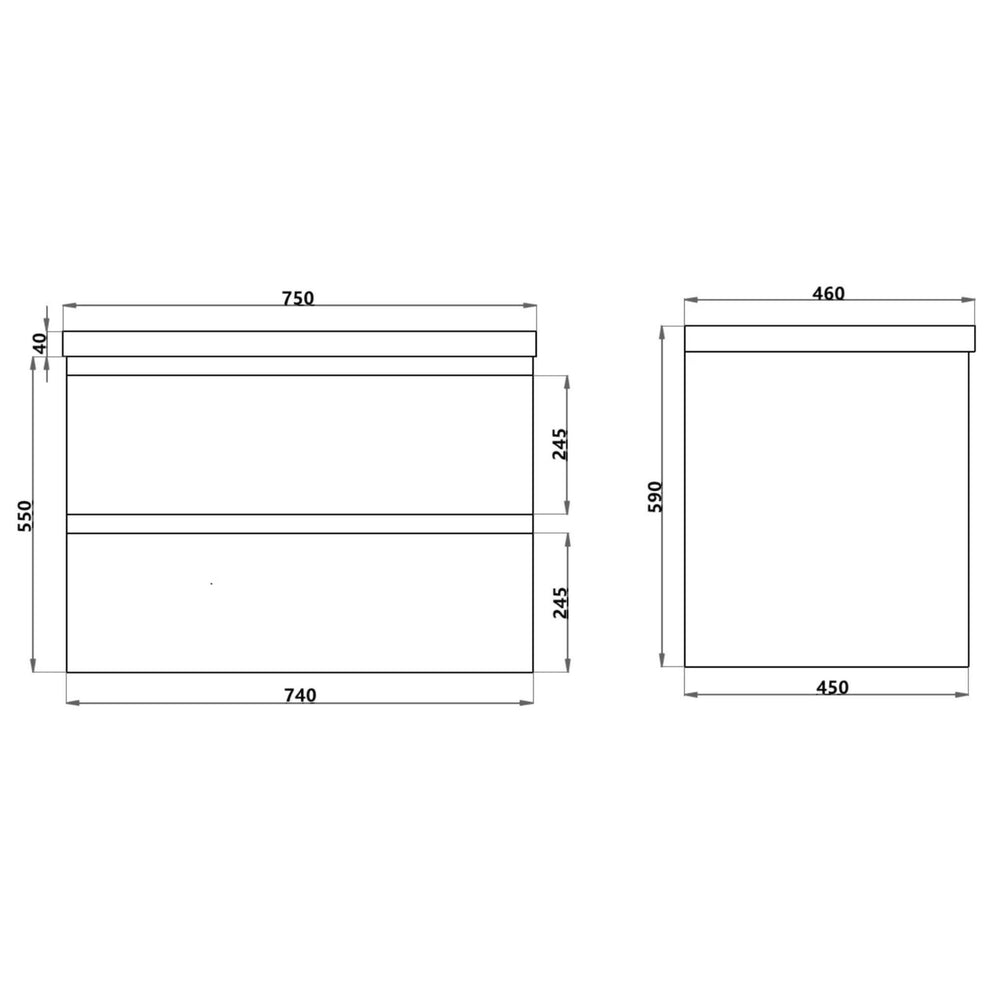 POSEIDON WHITE OAK 750MM WALL HUNG VANITY