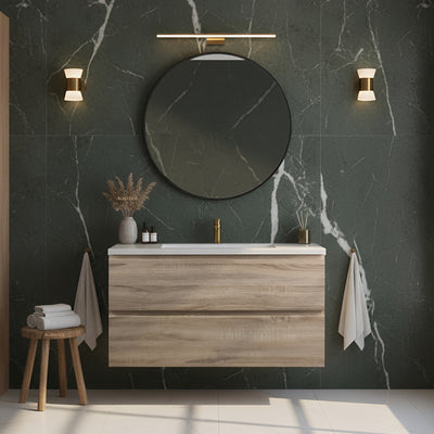 POSEIDON WHITE OAK 900MM WALL HUNG VANITY