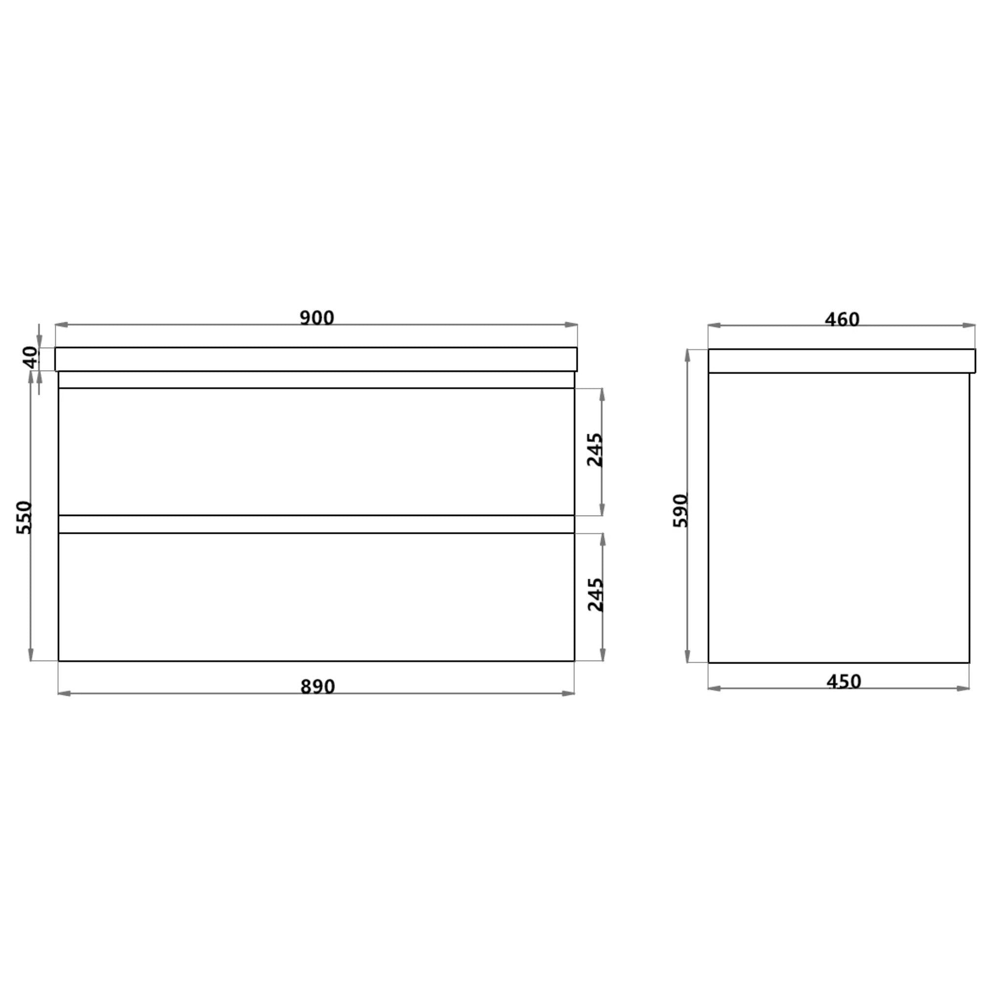 POSEIDON WHITE OAK 900MM WALL HUNG VANITY