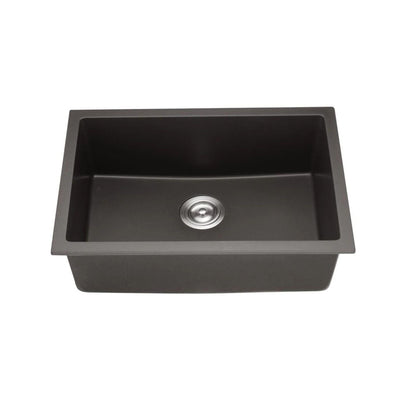 POSEIDON QUARTZ UNDERMOUNT KITCHEN SINK MATTE BLACK 660MM