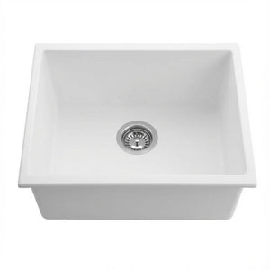 POSEIDON QUARTZ SINGLE BOWL TOP / UNDERMOUNT KITCHEN SINK MATTE WHITE 730MM