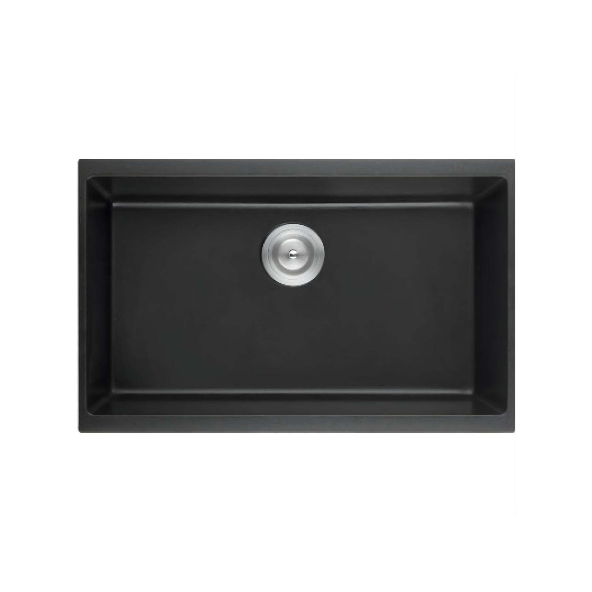 POSEIDON QUARTZ SINGLE BOWL TOP / UNDERMOUNT KITCHEN SINK MATTE BLACK 813MM