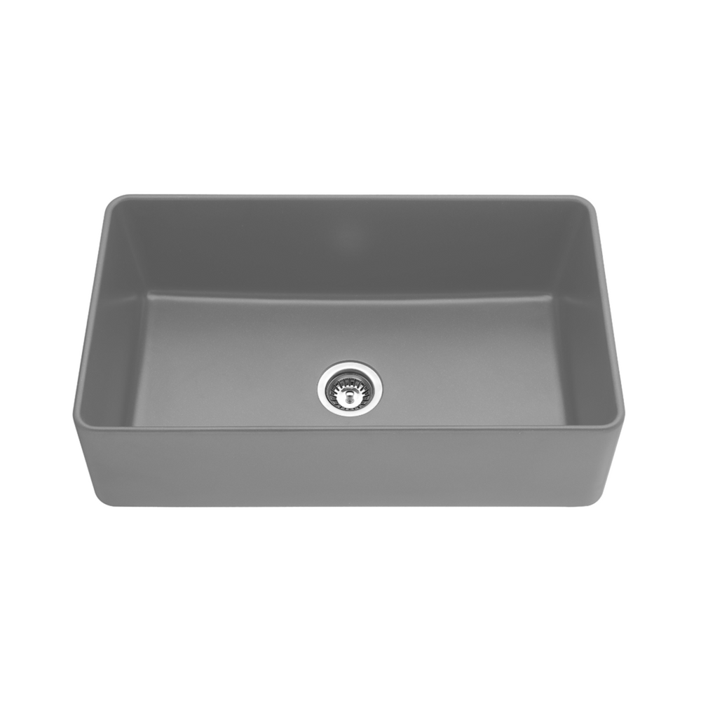 POSEIDON QUARTZ UNDERMOUNT KITCHEN SINK MATTE GREY 838MM
