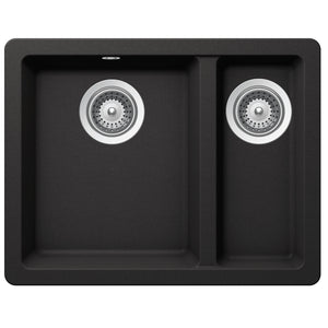 SCHOCK QUADRO 1 & 1/2 BOWL KITCHEN SINK NERO 550MM