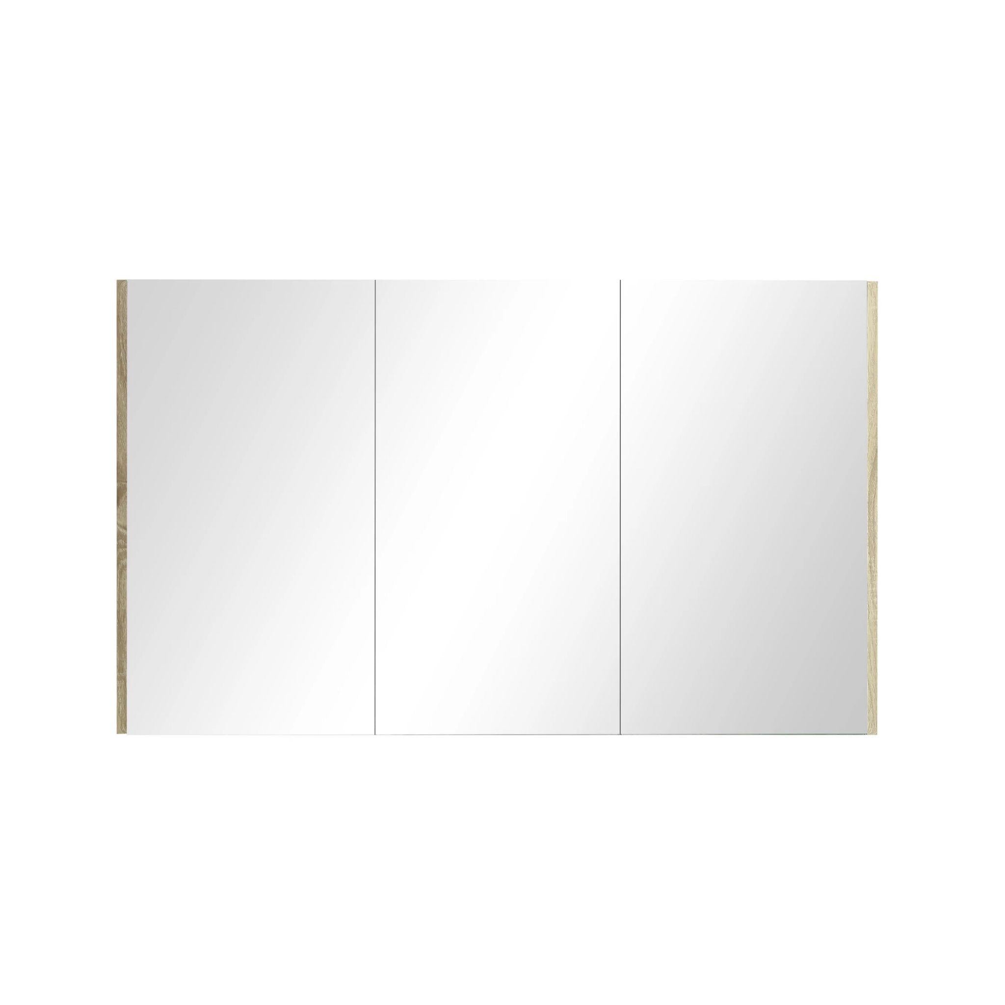 POSEIDON QUBIST WHITE OAK MIRROR SHAVING CABINET 1200X720MM
