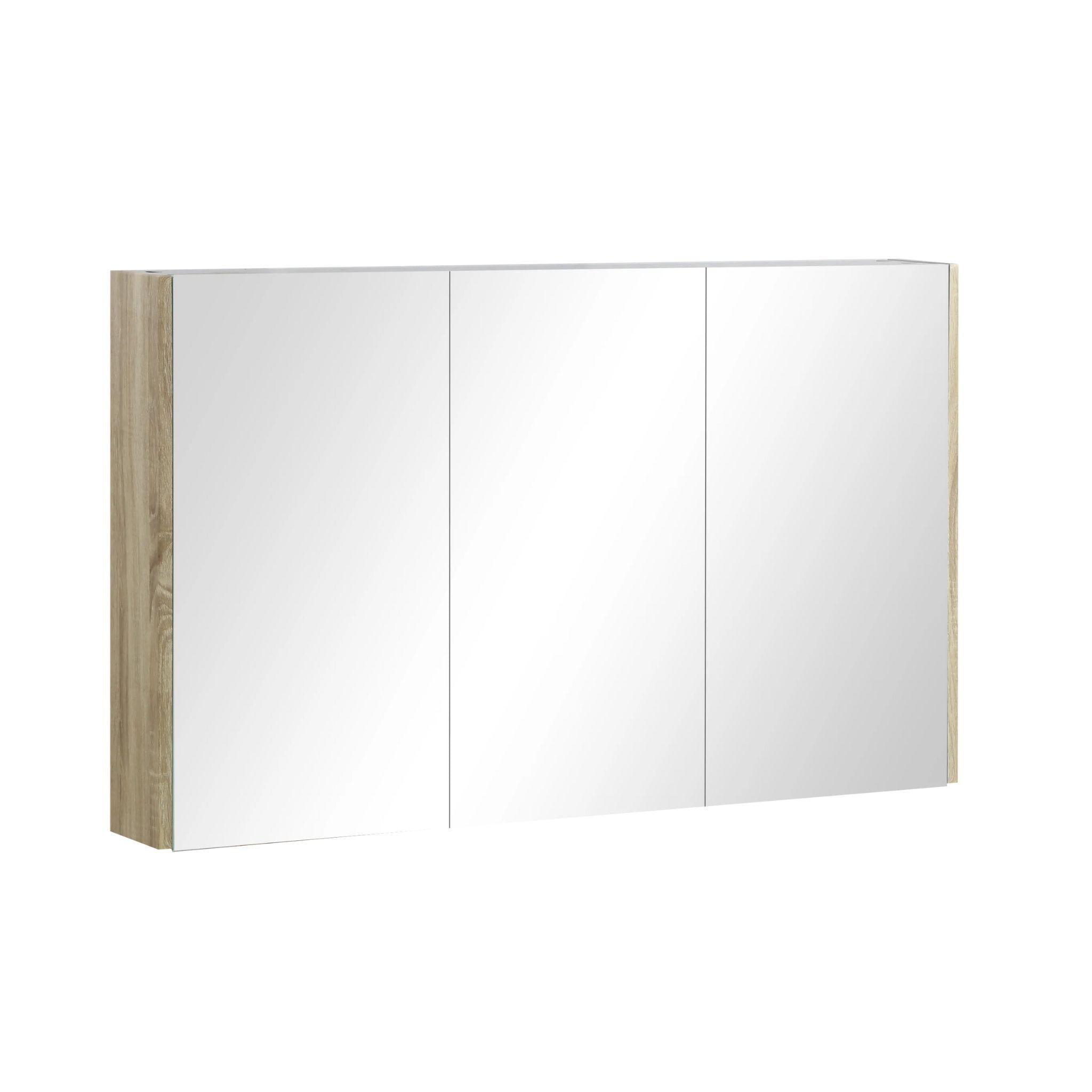 POSEIDON QUBIST WHITE OAK MIRROR SHAVING CABINET 1200X720MM
