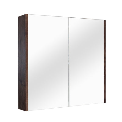 POSEIDON QUBIST DARK OAK MIRROR SHAVING CABINET 600X720MM