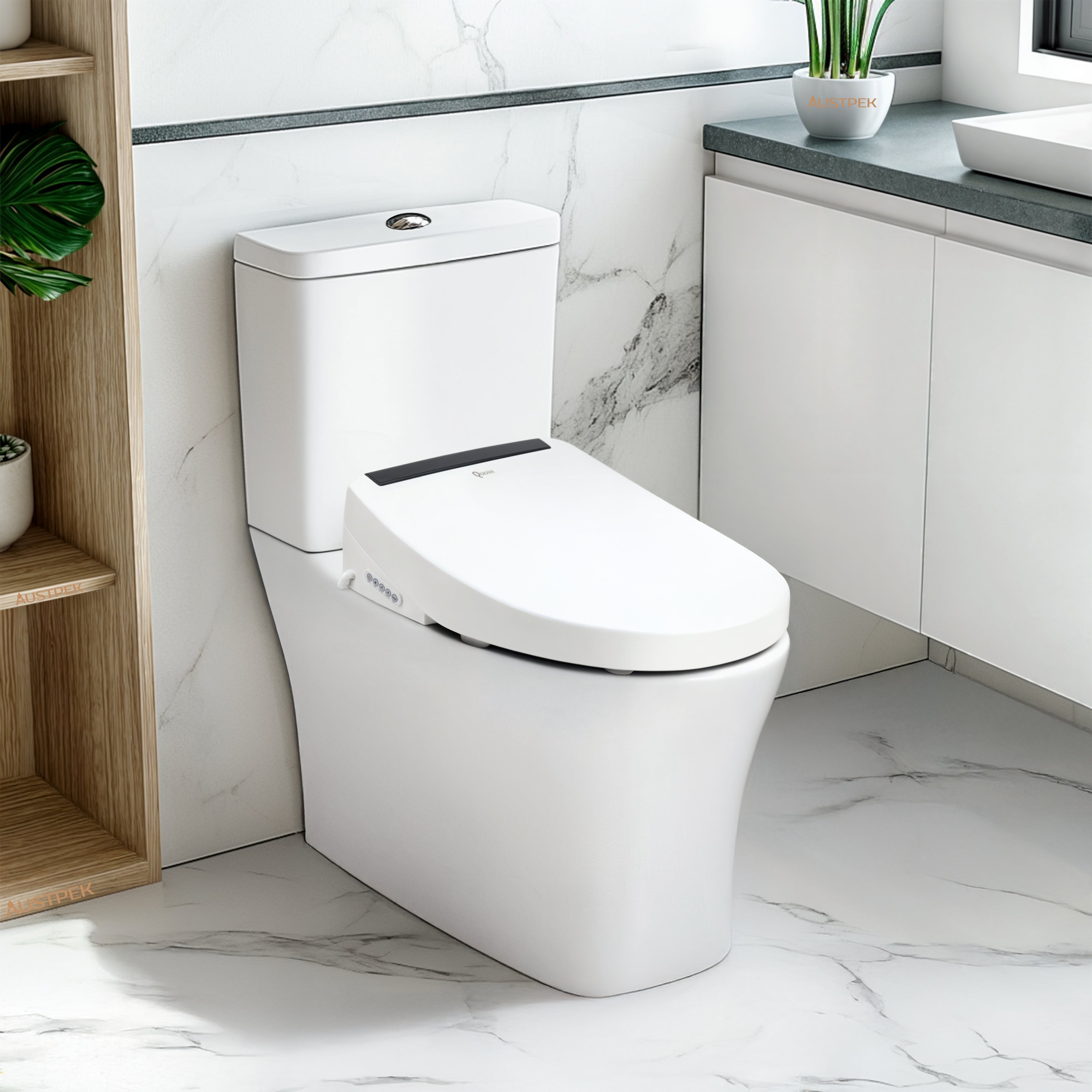 QUOSS SMART ELECTRONIC BIDET / WASHLET WITH REMOTE CONTROL GLOSS WHITE