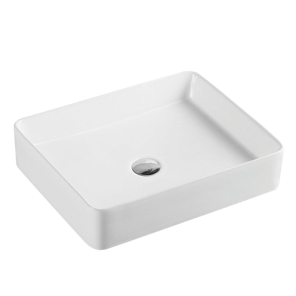 MERCIO QTRO RECTANGULAR ABOVE COUNTER BASIN GLOSS WHITE 470MM