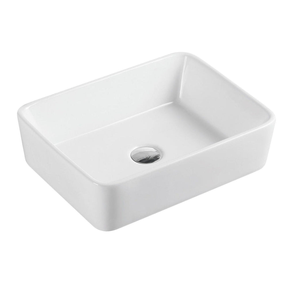 MERCIO QTRO RECTANGULAR ABOVE COUNTER BASIN GLOSS WHITE 475MM