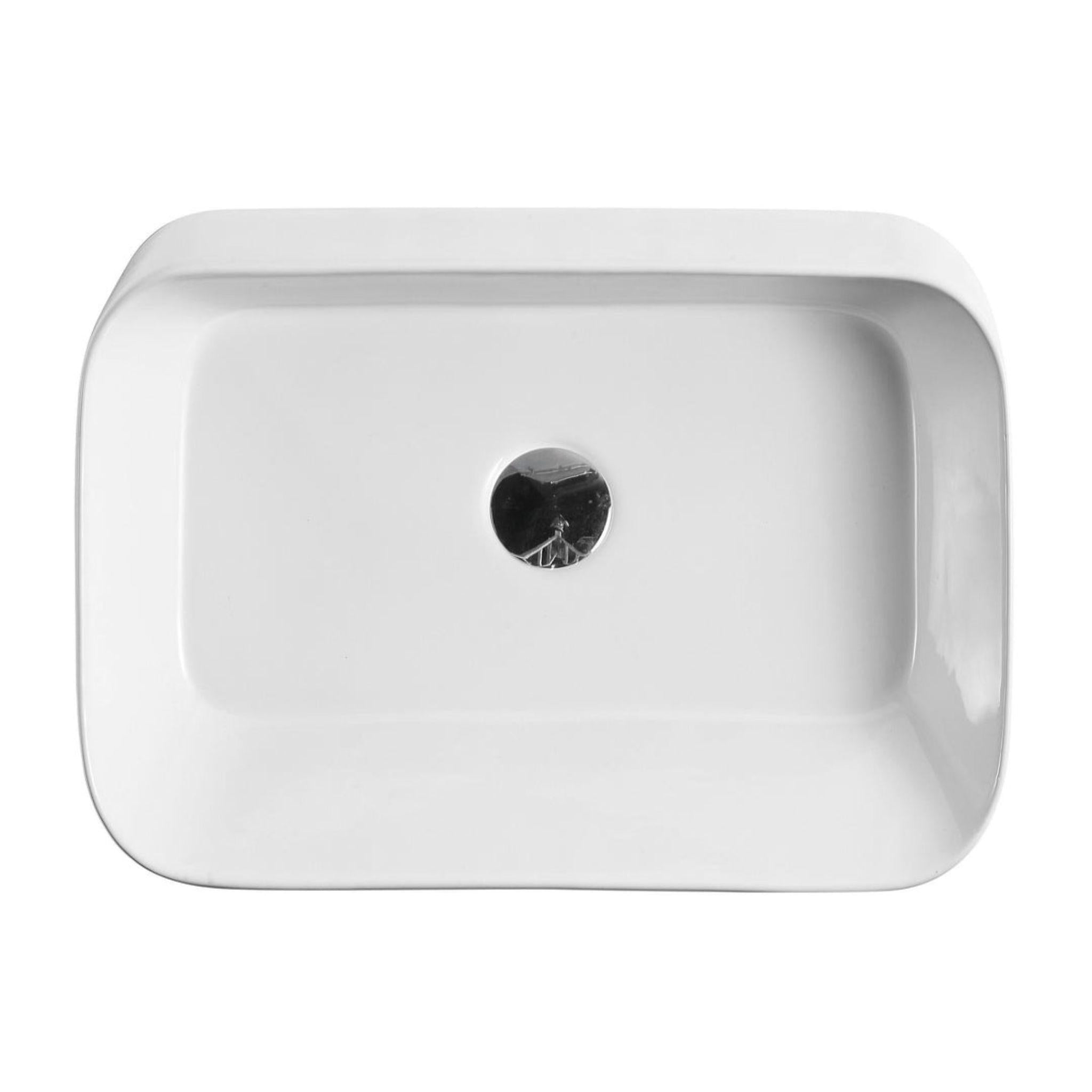 MERCIO QTRO RECTANGULAR ABOVE COUNTER BASIN AT ANGLE GLOSS WHITE 550MM