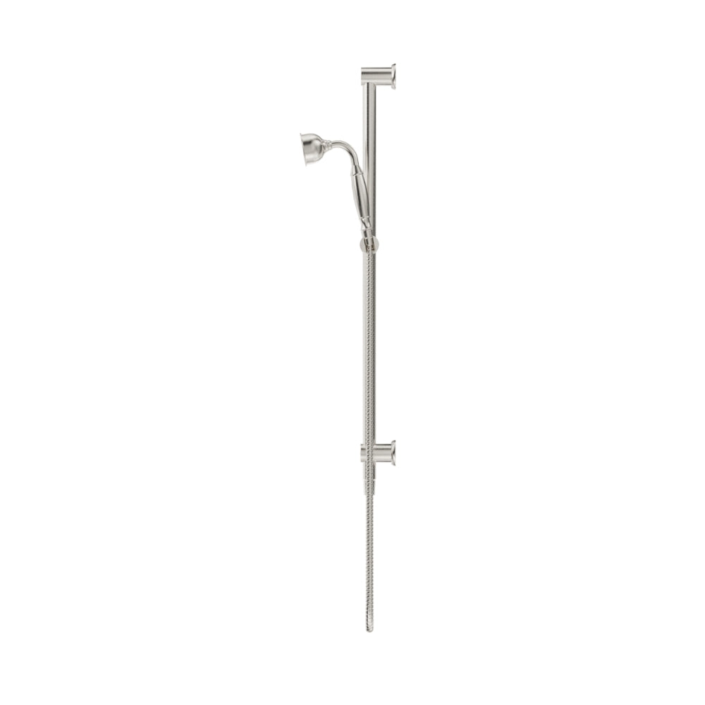 BELLA VISTA MICA HERITAGE SHOWER RAIL 800MM BRUSHED NICKEL