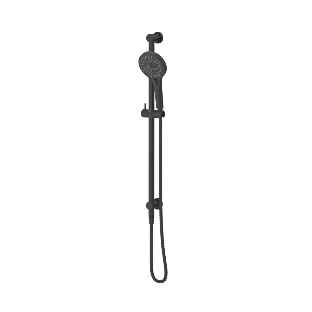 BELLA VISTA MICA SHOWER RAIL INBUILT INLET 802MM BLACK