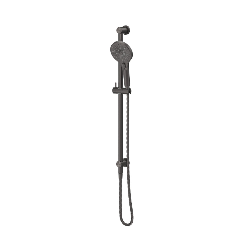 BELLA VISTA MICA SHOWER RAIL INBUILT INLET 802MM GUN METAL
