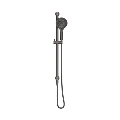 BELLA VISTA MICA SHOWER RAIL INBUILT INLET 802MM GUN METAL